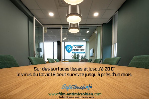 Le Covid19 Sur des surfaces lisses et jusqu'à 20 degrés peut survivre jusqu'à près d'un mois. 